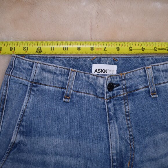 ASKK NY Carpenter Jeans Womens Size 26 Highrise Straight Leg Blue Cargo Pants - Picture 10 of 16